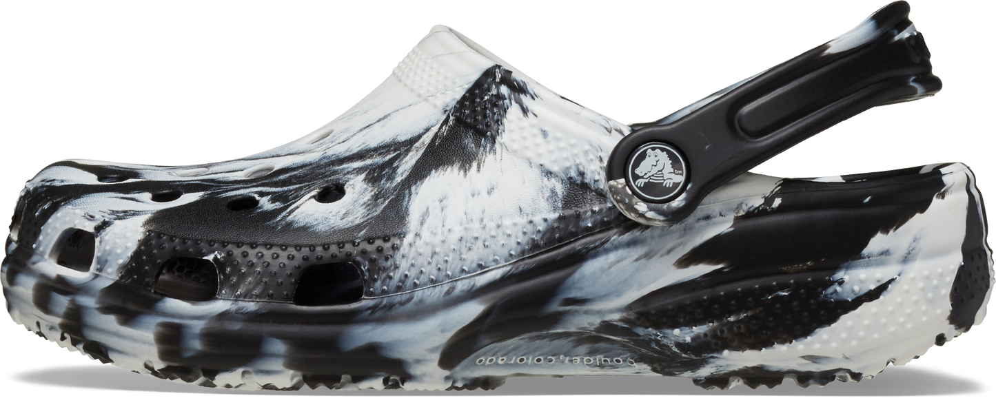 ADULTS CLASSIC MARBLED CLOG WHITE/BLACK