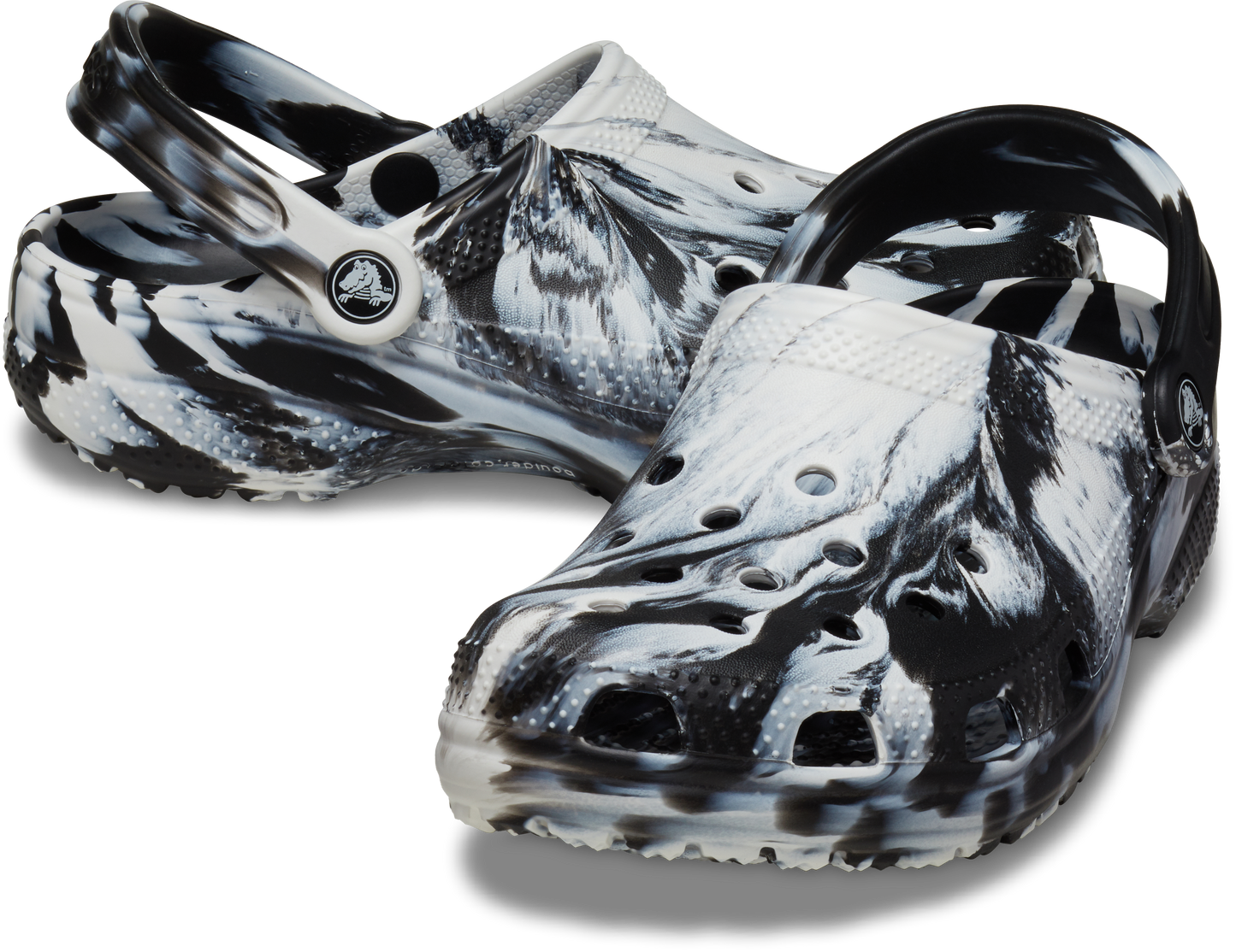 ADULTS CLASSIC MARBLED CLOG WHITE/BLACK