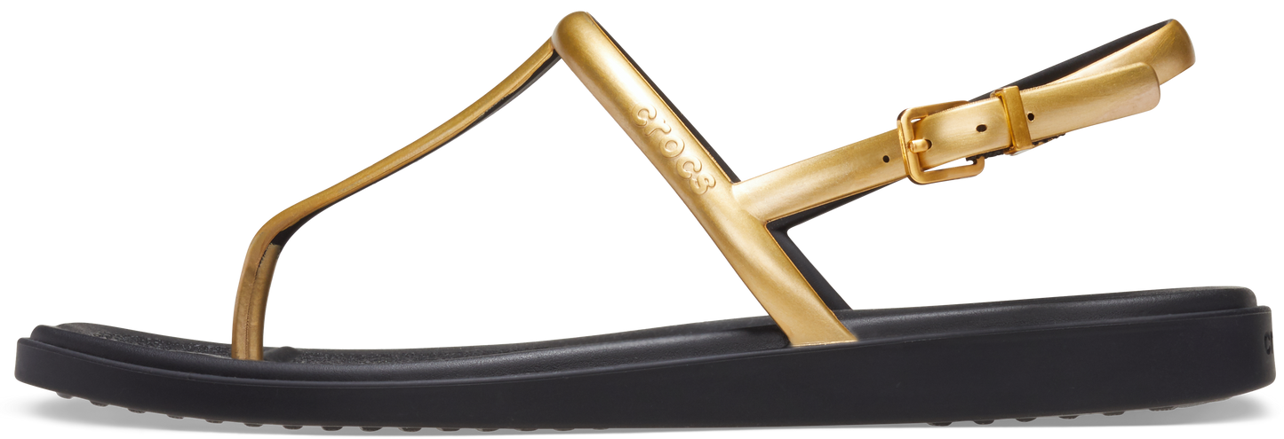 WOMENS MIAMI METALLIC THONG FLIP BLACK