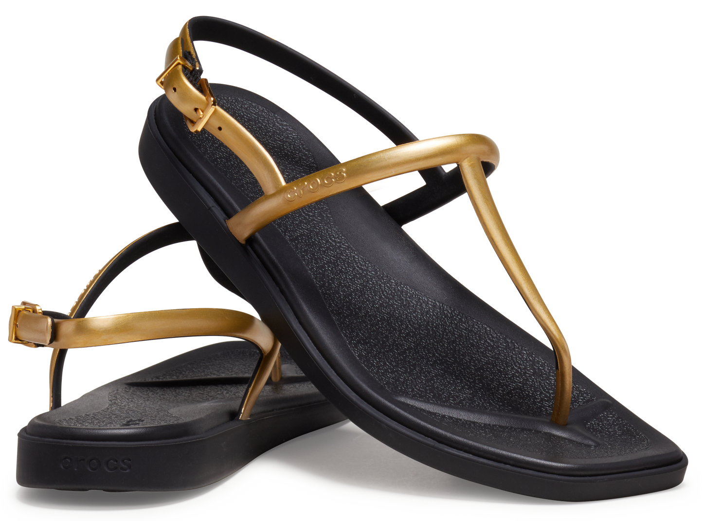 WOMENS MIAMI METALLIC THONG FLIP BLACK