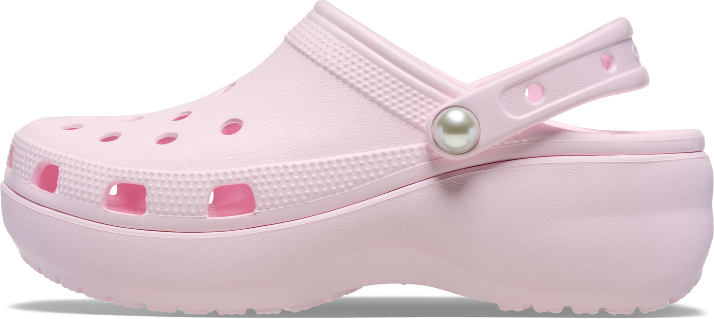 WOMENS CLASSIC PLATFORM PEARL CLOG PINK MILK