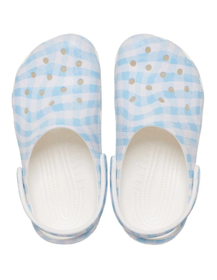 ADULTS CLASSIC GINGHAM CLOG BLUE