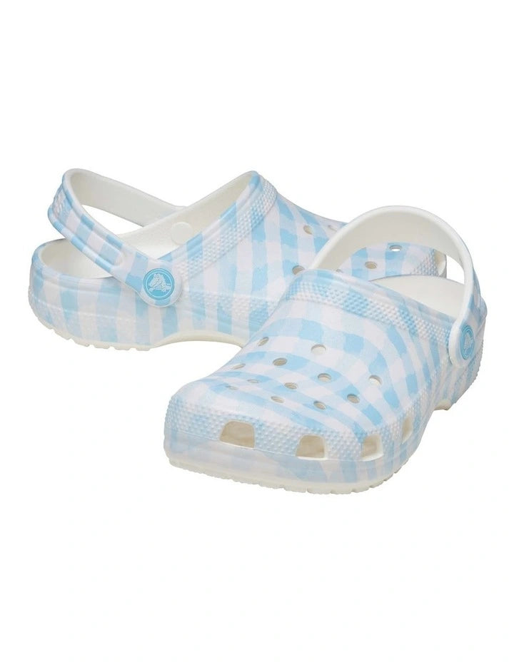 ADULTS CLASSIC GINGHAM CLOG BLUE