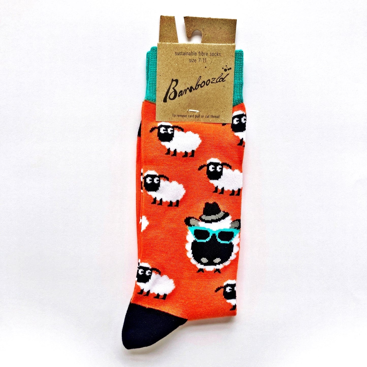 MENS BAMBOO SOCKS BAAAD SHEEP ORANGE