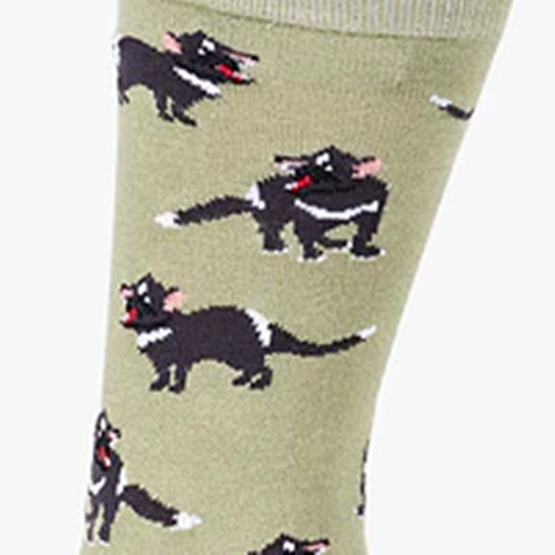 Bamboozld Mens Tassie Devil Bamboo Sock - Khaki