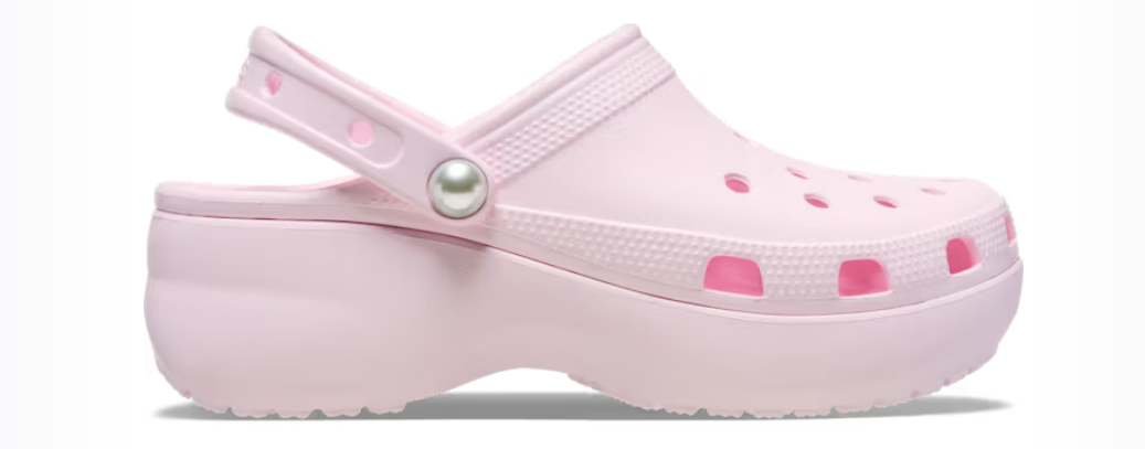 WOMENS CLASSIC PLATFORM PEARL CLOG PINK MILK