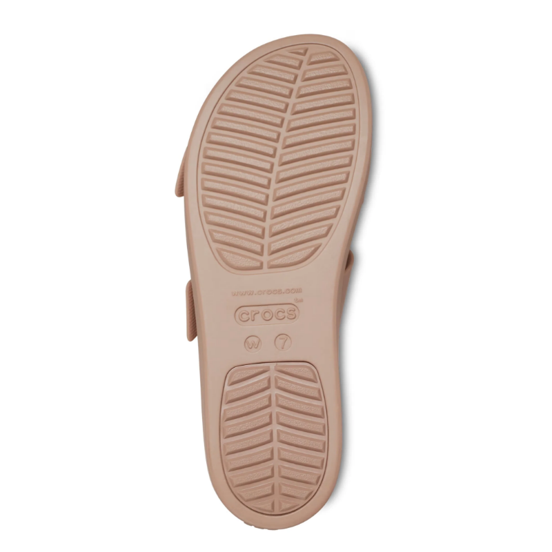 Crocs Womens Brooklyn Buckle Low Wedge Latte