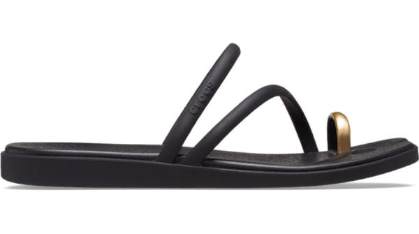 WOMENS MIAMI METALLIC TOE LOOP SANDAL BLACK