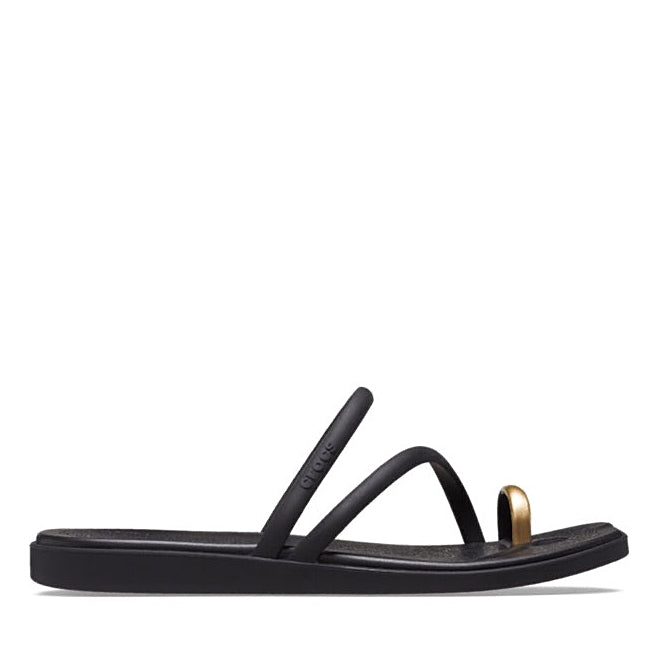 WOMENS MIAMI METALLIC TOE LOOP SANDAL BLACK