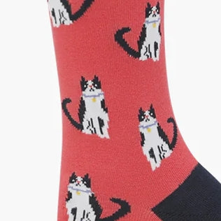 WOMENS CAT LADY BAMBOO SOCK MELON