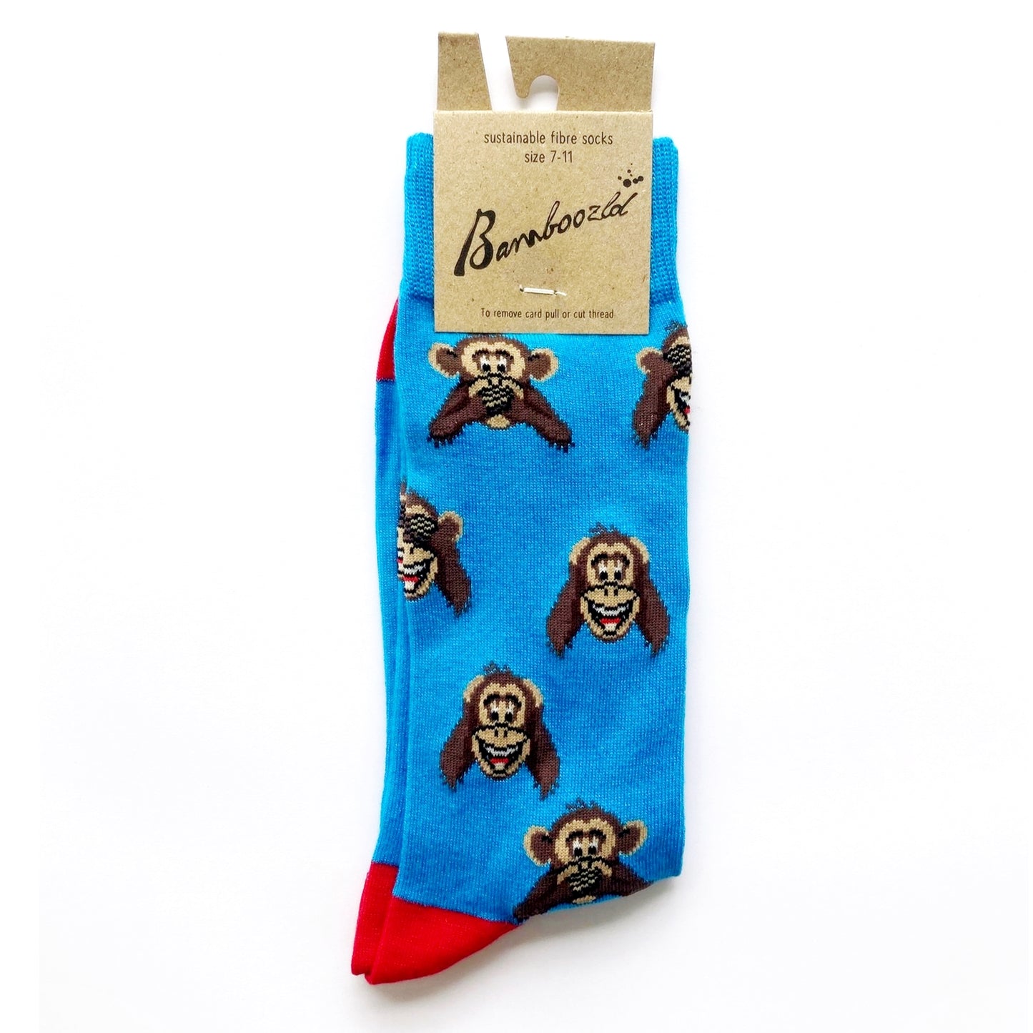 MENS BAMBOO SOCKS MONKEY BUSINESS BLUE