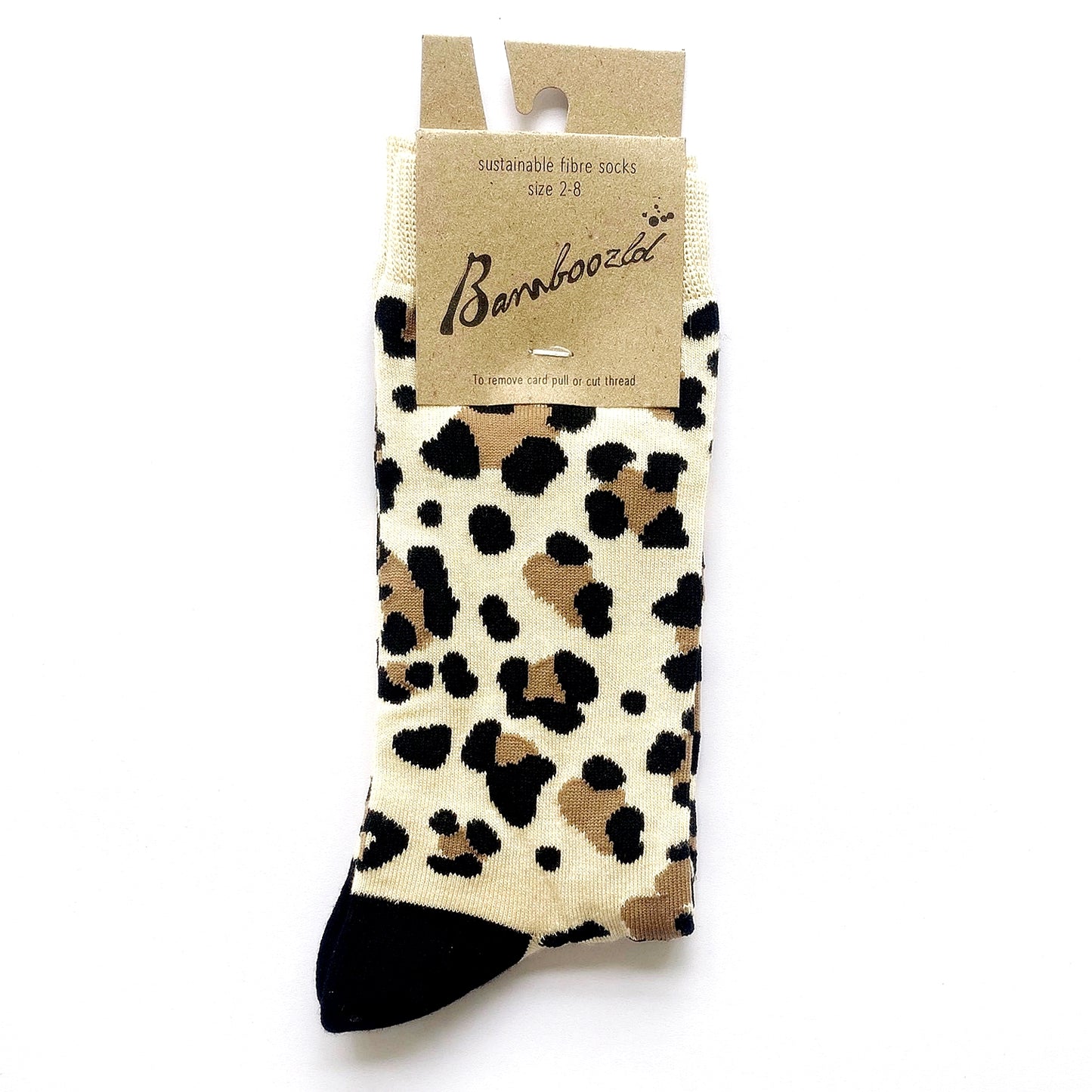 WOMENS BAMBOO SOCKS CHEETAH BEIGE