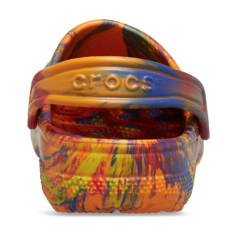 Crocs Toddler Classic Marbled Clog Orange Zing Multi