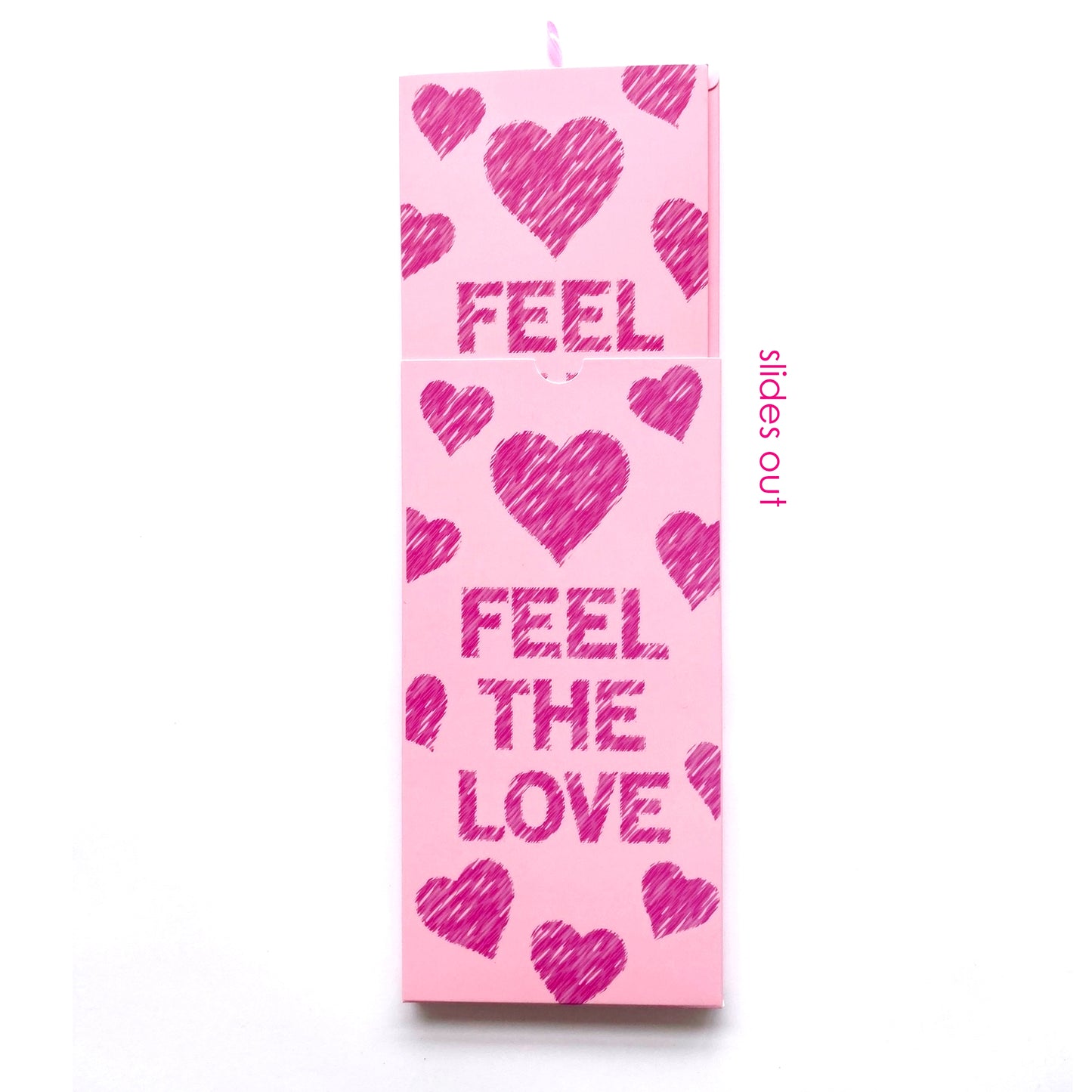 WOMENS BAMBOO SOCKS CARD FEEL THE LOVE PINK