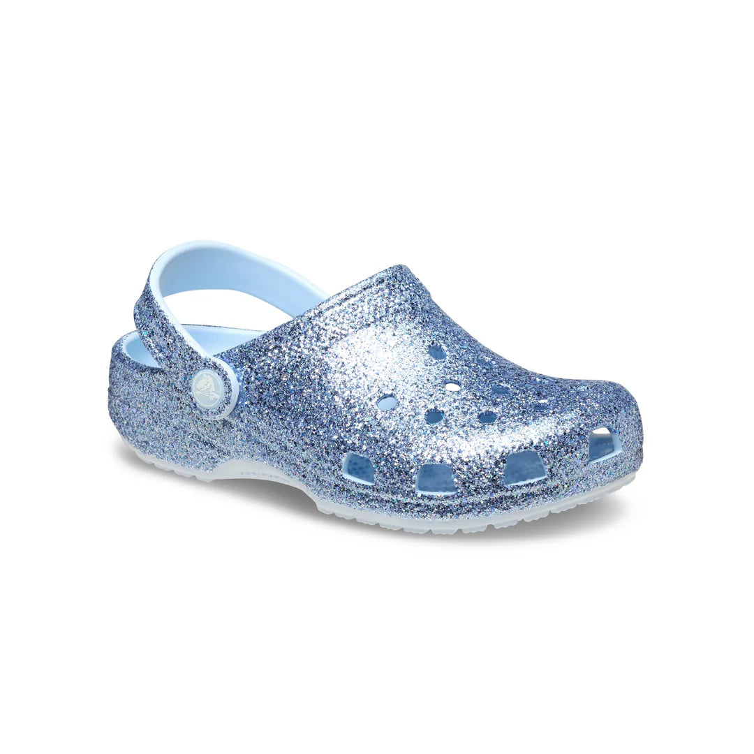 Crocs Toddler Classic Clog Chunky Glitter Blue Frost
