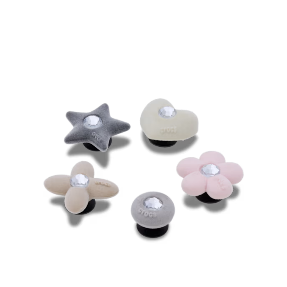 Jibbitz Pack - Rhinestone Flocked Shapes 5Pack