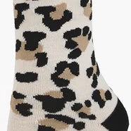 KIDS CHEETAH SPOTS BAMBOO SOCK BEIGE LGE