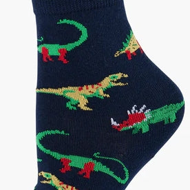 KIDS DINOSAURS BAMBOO SOCK NAVY MED