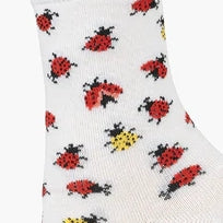 KIDS LADYBUG BAMBOO SOCK WHITE MED