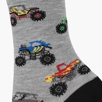 KIDS LITTLE MONSTERS BAMBOO SOCK LT GREY MARLE LGE