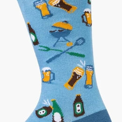 MENS BBQ KING BAMBOO SOCK - SKY