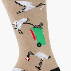 MENS BIN CHICKEN BAMBOO SOCK STONE
