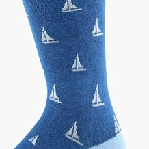MENS DITSY SAILING BAMBOO SOCK BLUE