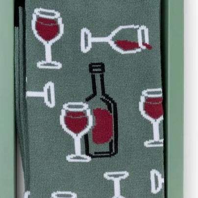 MENS FINE WINE BAMBOO SOCK CARD KHAKI