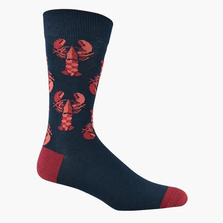 MENS LEROY LOBSTER BAMBOO SOCK NAVY