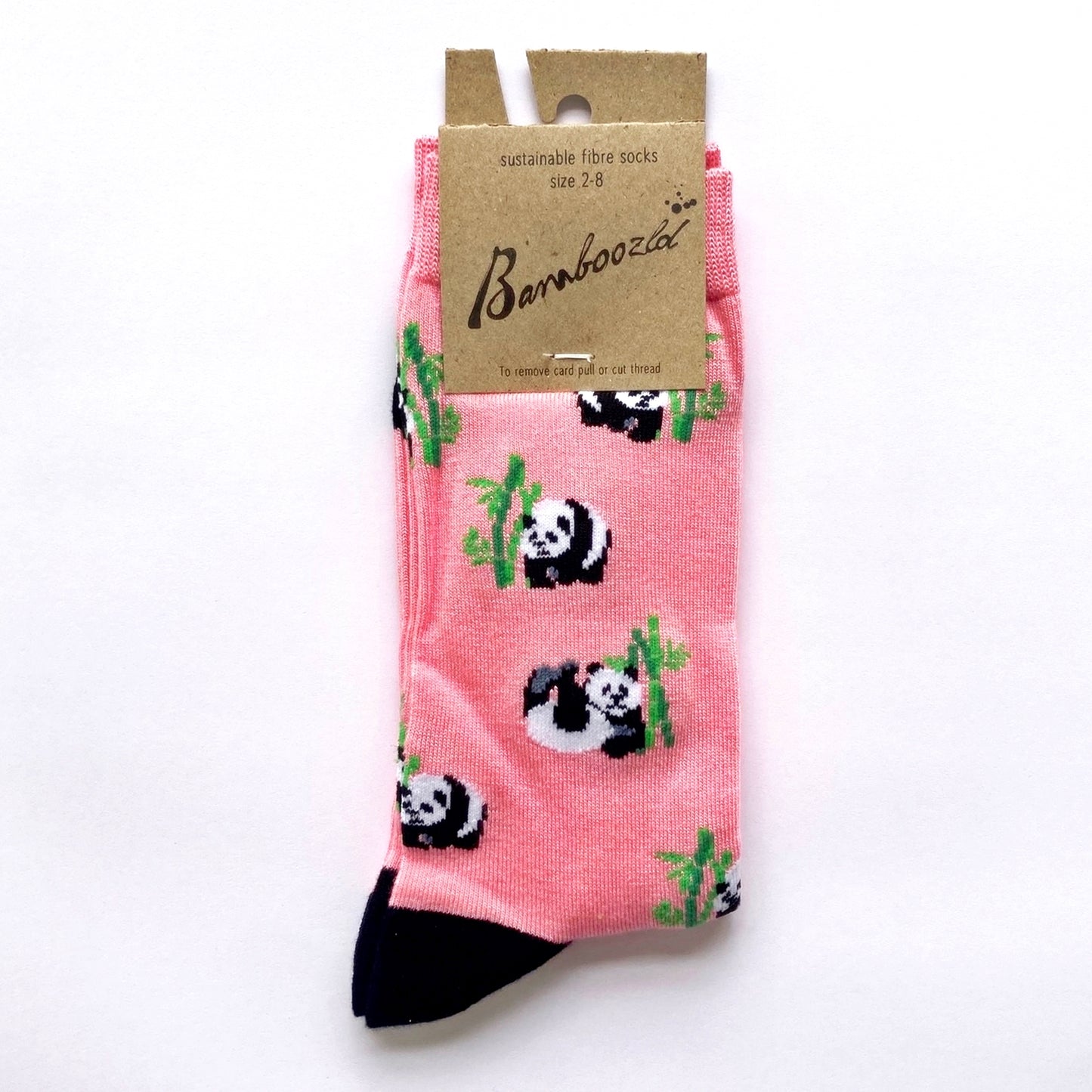 WOMENS BAMBOO SOCKS PANDA PINK