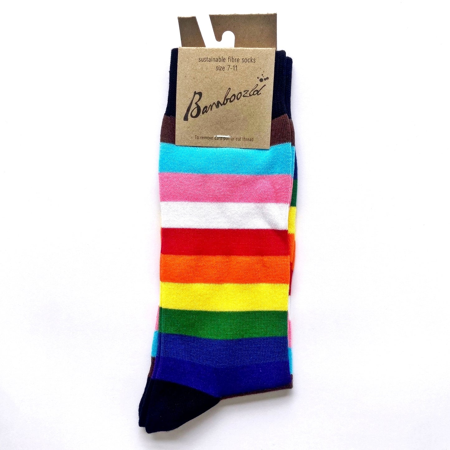 MENS BAMBOO SOCKS PRIDE STRIPE