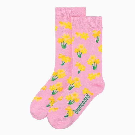 WOMENS DAFFODIL BAMBOO SOCK CARD
