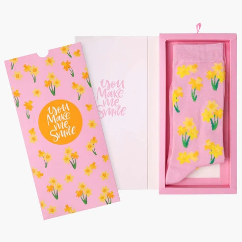 WOMENS DAFFODIL BAMBOO SOCK CARD