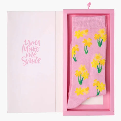 WOMENS DAFFODIL BAMBOO SOCK CARD