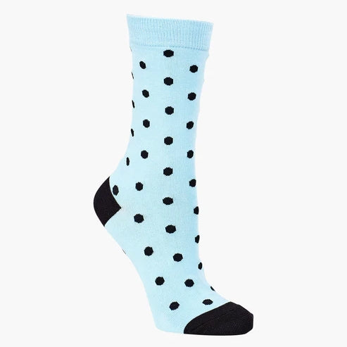 WOMENS DOTTY BAMBOO SOCK - BLUE