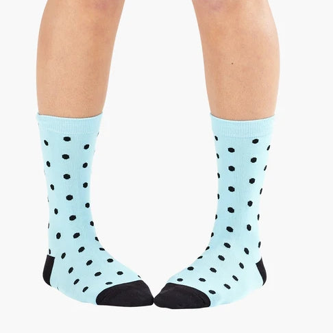 WOMENS DOTTY BAMBOO SOCK - BLUE