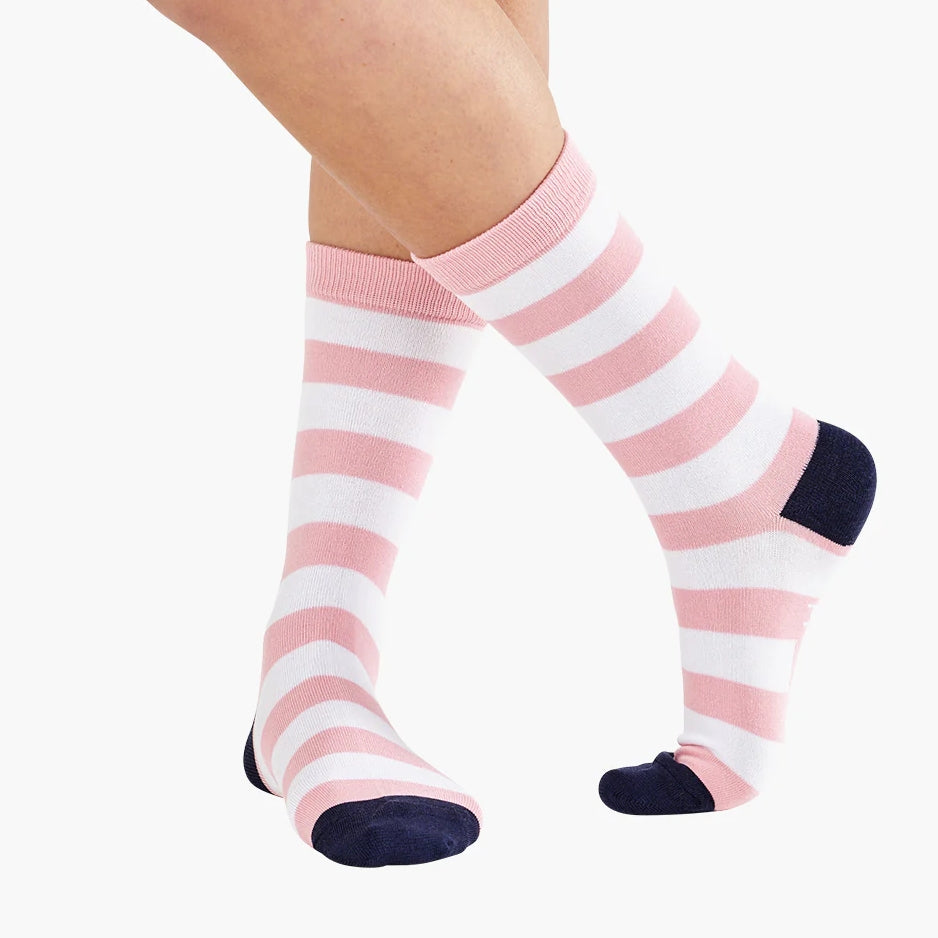 WOMENS STRIPES BAMBOO SOCK PINK