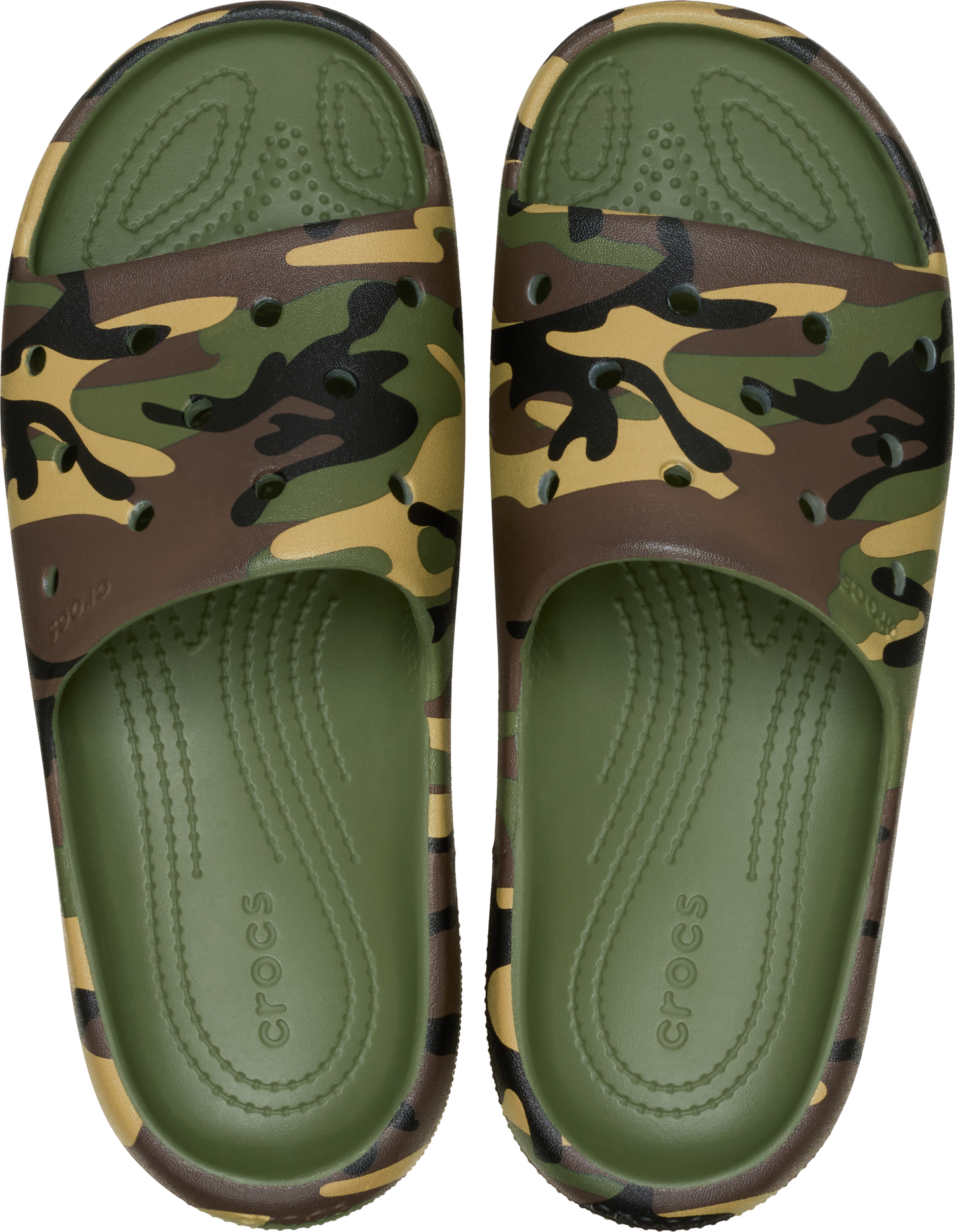 Crocs Adults Classic Camouflage Slide V2 Army Green Multi