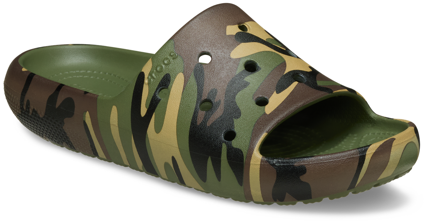 Crocs Adults Classic Camouflage Slide V2 Army Green Multi
