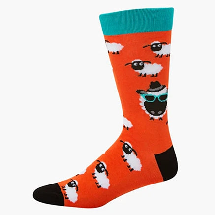 MENS BAMBOO SOCKS BAAAD SHEEP ORANGE
