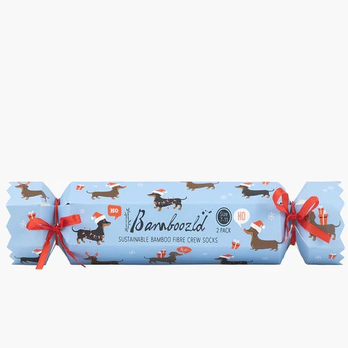 Bamboozld Mens Dashing Boy Socks 2PK Xmas Cracker Multi