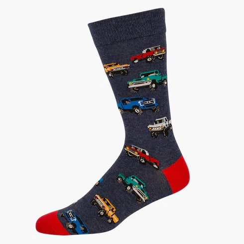 Bamboozld Mens Pickup Trucks Bamboo Sock - Denim