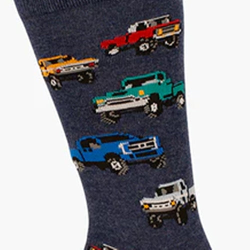 Bamboozld Mens Pickup Trucks Bamboo Sock - Denim