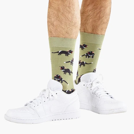 Bamboozld Mens Tassie Devil Bamboo Sock - Khaki