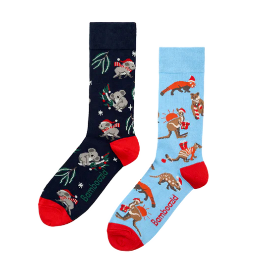 Bamboozld Mens Aussie Chrissy Socks 2pk gift box-Multi