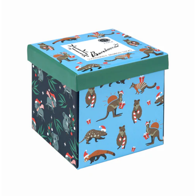 Bamboozld Mens Aussie Chrissy Socks 2pk gift box-Multi