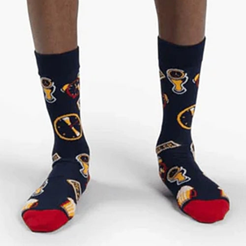 Bamboozld Mens Beer O'Clock Bamboo Sock - Navy