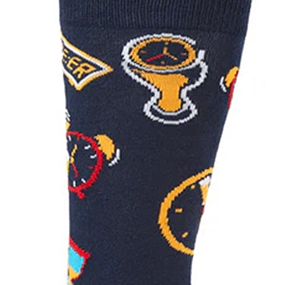 Bamboozld Mens Beer O'Clock Bamboo Sock - Navy