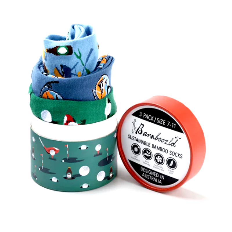 Bamboozld Mens Weekender Away Socks 3PK Gift Can Multi