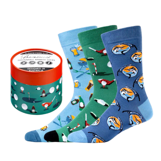 Bamboozld Mens Weekender Away Socks 3PK Gift Can Multi